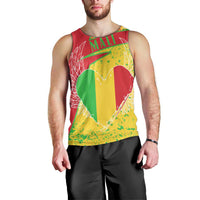 Mali Map Men Tank Top Heart-Inspired Design with National Flag Colors