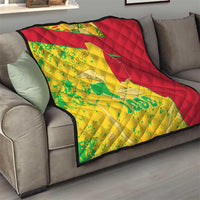 Mali Map Quilt Heart-Inspired Design with National Flag Colors