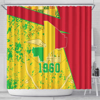 Mali Map Shower Curtain Heart-Inspired Design with National Flag Colors