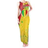 Mali Map Tank Maxi Dress Heart-Inspired Design with National Flag Colors
