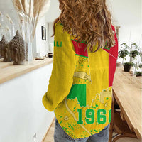Mali Map Women Casual Shirt Heart-Inspired Design with National Flag Colors