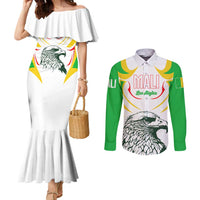 Mali Vulture Couples Matching Mermaid Dress and Long Sleeve Button Shirt Sporty Style with National Flag Colors