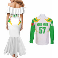Mali Vulture Couples Matching Mermaid Dress and Long Sleeve Button Shirt Sporty Style with National Flag Colors