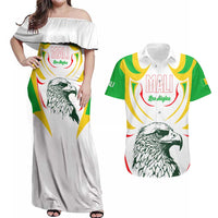 Mali Vulture Couples Matching Off Shoulder Maxi Dress and Hawaiian Shirt Sporty Style with National Flag Colors