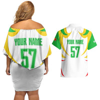 Mali Vulture Couples Matching Off Shoulder Short Dress and Hawaiian Shirt Sporty Style with National Flag Colors