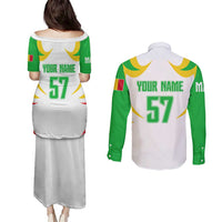 Mali Vulture Couples Matching Puletasi and Long Sleeve Button Shirt Sporty Style with National Flag Colors
