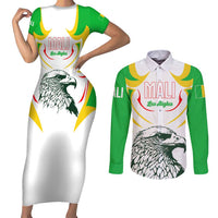 Mali Vulture Couples Matching Short Sleeve Bodycon Dress and Long Sleeve Button Shirt Sporty Style with National Flag Colors