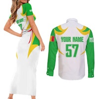 Mali Vulture Couples Matching Short Sleeve Bodycon Dress and Long Sleeve Button Shirt Sporty Style with National Flag Colors