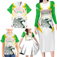 Mali Vulture Family Matching Long Sleeve Bodycon Dress and Hawaiian Shirt Sporty Style with National Flag Colors