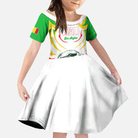 Mali Vulture Family Matching Off Shoulder Maxi Dress and Hawaiian Shirt Sporty Style with National Flag Colors