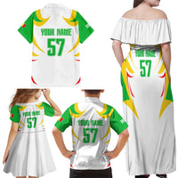 Mali Vulture Family Matching Off Shoulder Maxi Dress and Hawaiian Shirt Sporty Style with National Flag Colors