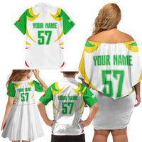 Mali Vulture Family Matching Off Shoulder Short Dress and Hawaiian Shirt Sporty Style with National Flag Colors