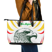 Mali Vulture Leather Tote Bag Sporty Style with National Flag Colors