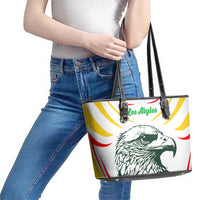 Mali Vulture Leather Tote Bag Sporty Style with National Flag Colors