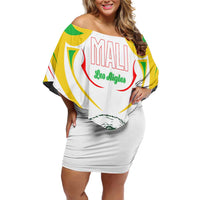 Mali Vulture Off Shoulder Short Dress Sporty Style with National Flag Colors