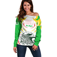 Mali Vulture Off Shoulder Sweater Sporty Style with National Flag Colors