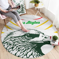 Mali Vulture Round Carpet Sporty Style with National Flag Colors