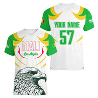 Mali Vulture Women V-Neck T-Shirt Sporty Style with National Flag Colors