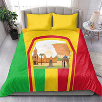 Mali Landmarks Bedding Set Cultural Patterns & Famous Tourist Destinations