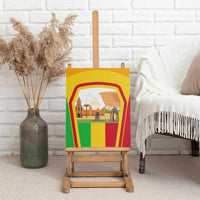 Mali Landmarks Canvas Wall Art Cultural Patterns & Famous Tourist Destinations