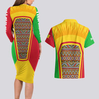 Mali Landmarks Couples Matching Long Sleeve Bodycon Dress and Hawaiian Shirt Cultural Patterns & Famous Tourist Destinations