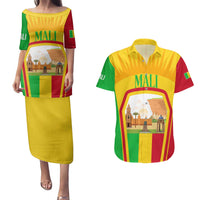 Mali Landmarks Couples Matching Puletasi and Hawaiian Shirt Cultural Patterns & Famous Tourist Destinations