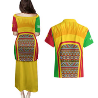 Mali Landmarks Couples Matching Puletasi and Hawaiian Shirt Cultural Patterns & Famous Tourist Destinations