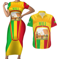 Mali Landmarks Couples Matching Short Sleeve Bodycon Dress and Hawaiian Shirt Cultural Patterns & Famous Tourist Destinations