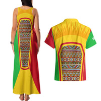 Mali Landmarks Couples Matching Tank Maxi Dress and Hawaiian Shirt Cultural Patterns & Famous Tourist Destinations