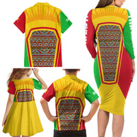Mali Landmarks Family Matching Long Sleeve Bodycon Dress and Hawaiian Shirt Cultural Patterns & Famous Tourist Destinations