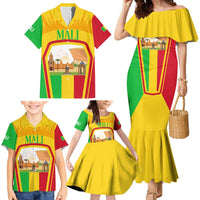Mali Landmarks Family Matching Mermaid Dress and Hawaiian Shirt Cultural Patterns & Famous Tourist Destinations