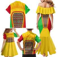 Mali Landmarks Family Matching Mermaid Dress and Hawaiian Shirt Cultural Patterns & Famous Tourist Destinations