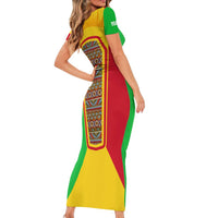 Mali Landmarks Family Matching Short Sleeve Bodycon Dress and Hawaiian Shirt Cultural Patterns & Famous Tourist Destinations