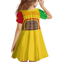 Mali Landmarks Kid Short Sleeve Dress Cultural Patterns & Famous Tourist Destinations