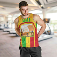 Mali Landmarks Men Tank Top Cultural Patterns & Famous Tourist Destinations