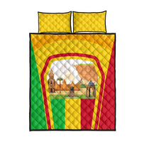 Mali Landmarks Quilt Bed Set Cultural Patterns & Famous Tourist Destinations