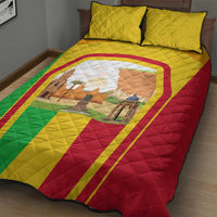 Mali Landmarks Quilt Bed Set Cultural Patterns & Famous Tourist Destinations