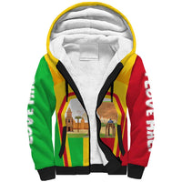 Mali Landmarks Sherpa Hoodie Cultural Patterns & Famous Tourist Destinations