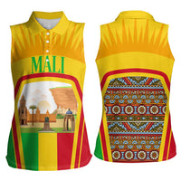 Mali Landmarks Women Sleeveless Polo Shirt Cultural Patterns & Famous Tourist Destinations