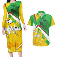 Mali Vulture Couples Matching Long Sleeve Bodycon Dress and Hawaiian Shirt National Emblem Details & Traditional Patterns