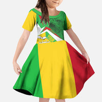 Mali Vulture Family Matching Off Shoulder Maxi Dress and Hawaiian Shirt National Emblem Details & Traditional Patterns