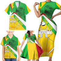 Mali Vulture Family Matching Short Sleeve Bodycon Dress and Hawaiian Shirt National Emblem Details & Traditional Patterns