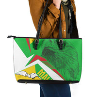 Mali Vulture Leather Tote Bag National Emblem Details & Traditional Patterns