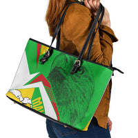Mali Vulture Leather Tote Bag National Emblem Details & Traditional Patterns