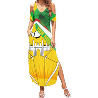 Mali Vulture Summer Maxi Dress National Emblem Details & Traditional Patterns