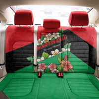 Martinique Island Pride Back Car Seat Cover Tropical Hibiscus and Plumeria Floral Flag Design