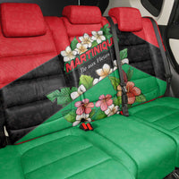 Martinique Island Pride Back Car Seat Cover Tropical Hibiscus and Plumeria Floral Flag Design