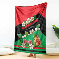 Martinique Island Pride Blanket Tropical Hibiscus and Plumeria Floral Flag Design