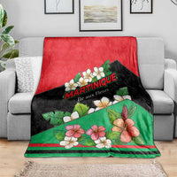 Martinique Island Pride Blanket Tropical Hibiscus and Plumeria Floral Flag Design