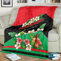 Martinique Island Pride Blanket Tropical Hibiscus and Plumeria Floral Flag Design